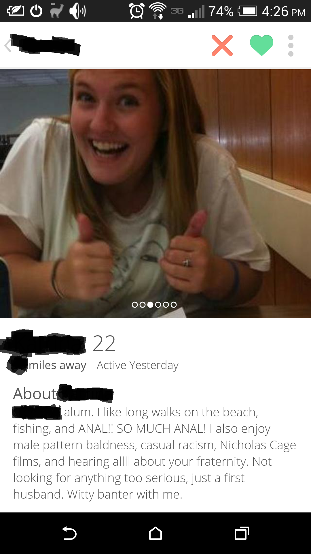 ashley j parker recommends Tinder Anal