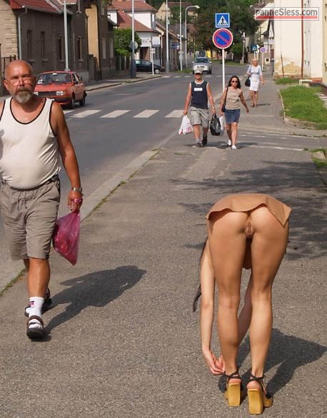 bent over no knickers