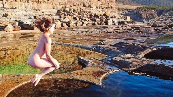 hiking naked flashing gifs hiking naked