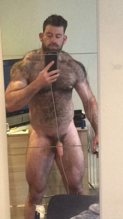 naked hairy balls - naked weigh in milf standing